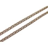 Yellow metal belcher link necklace stamped 14k, 61.5cm long, 18.5g approx