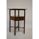 19th Century square washstand with later overhanging top, 78cm high