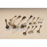 Assorted silver spoons to include; Irish Fiddle pattern tablespoon, Dublin 1925, sponsor possibly