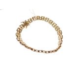 9ct gold gate-link bracelet, 10.7g approx