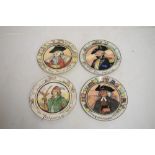 Four Royal Doulton series ware plates, D6279 Falconer, D6283 Mayor, TC1045 Admiral and TC1047