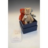 Three 'Teddy Bears of Witney' mascot bears, approximately 12cm high, together with a miniature Union
