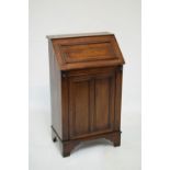 Reproduction inlaid mahogany bureau with cabinet beneath, 54.5cm wide x 93c, high