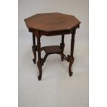 Edwardian walnut octagonal occasional table, 60cm diameter x 68cm high