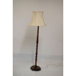 Mahogany standard lamp with shade