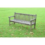 Weathered teak garden bench, 152cm (5' wide)
