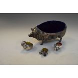 Edward VII silver novelty pin cushion in the form of a chick, Chester 1906, 27mm long, together with