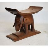 Ethnographica - African hardwood elephant stool, probably Ghana, 57cm wide x 49cm high