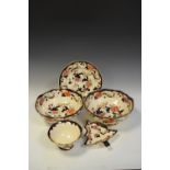 Masons Mandalay pattern - two bowls, a dinner plate, small bowl and Christmas tree shaped bowl