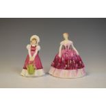 Coalport 'Kimberley' figure, together with Royal Worcester 'Mary', tallest 15cm