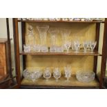 Collection of Doulton and other cut glass tableware, vases etc