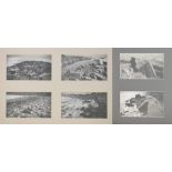 Paul Nash - Six monochrome photographs - Coastal studies, mounted across two framings, approximate