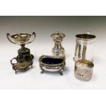 Assorted small items of silver to include; Victorian christening mug, London 1861, sponsor Robert