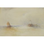 Late 19th/early 20th Century watercolour - Fishing boat off a stormy sea, bears signature Gustave de