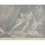 After Hogarth - Steel engraving - Mr Garrick in the character of Richard III, 38cm x 50cm, framed
