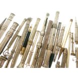 Large collection of silver-plated and base metal sleeved pencils