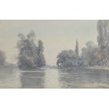 Martin Hardie - Watercolour - Shiplake, signed and dated 15/9/29, 25cm x 36.5cm, framed and glazed