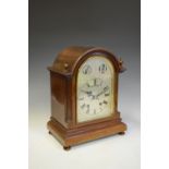 Winterhalder & Hofmeier - Early 20th Century German mahogany-cased two-train bracket clock, with