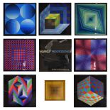 Victor Vasarely (Hungarian-French 1906-1997) - 'Progressions 2' - Eight prints of work by the