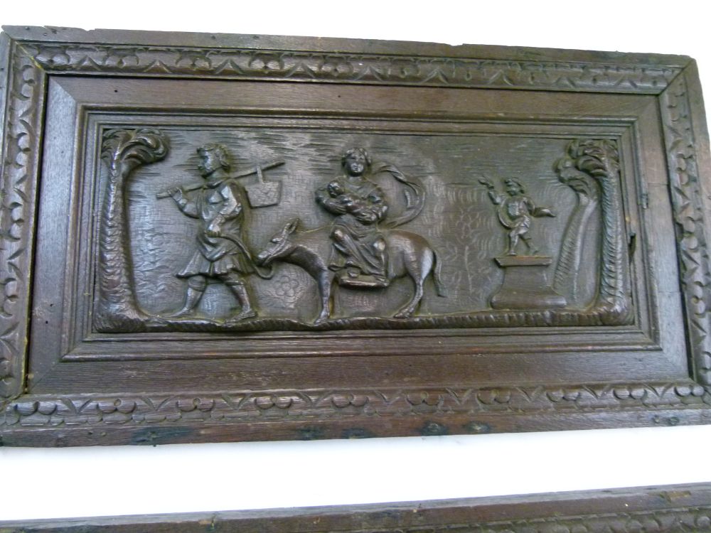 Pair of 18th Century Continental carved walnut panels depicting the Adoration of the Magi and the - Image 7 of 11