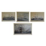 Maritime Interest - Four coloured prints - Port of Liverpool, Caledonia and The Neptune, The