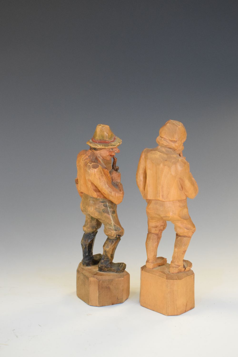Two Continental carved wooden figures, 15cm high - Image 2 of 5