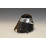 Horse hoof pin cushion with silver-plated mounts