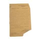 Indian Interest - Signed typewritten letter from politician and freedom fighter Sri Prakasa