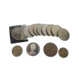 Assorted coins and medallions to include; probable pseudo 1780 Maria Theresa Thaler, cupro-nickel