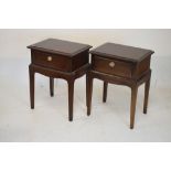 Pair of Stag 'Minstrel' bedside tables, each fitted single drawer, 44cm wide