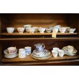 Assorted ceramics to include; 19th Century jug, tea cups, plate, etc