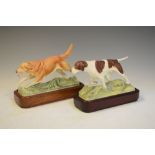 Royal Worcester Series of Sporting Dogs English Pointer figure, together with Golden Retriever, both