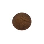 Early 20th Century French bronze medallion, 'Souvenir 29-30 Mai 1913, Ville du Havre', in fitted