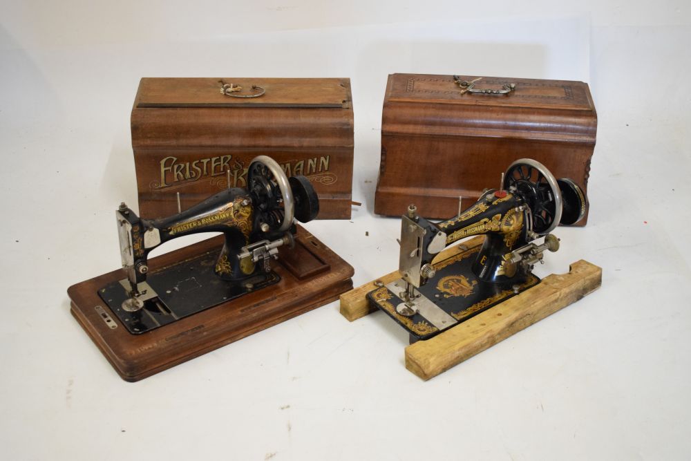 Two vintage Frister & Rossmann cased sewing machines