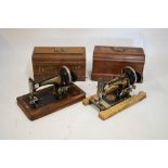 Two vintage Frister & Rossmann cased sewing machines
