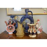 Collection of assorted jugs including salt glaze stoneware and masons ironstone-type