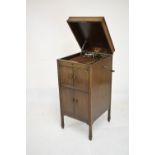 HMV floor-standing oak-cased gramophone, retailed by Jacobs of Birmingham, 47cm wide x 103cm high