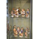 Quantity of Hummel Goebel figures to include Out of Danger, Chimney Sweep, Street Singer, Apple Tree