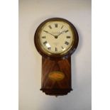 Reproduction inlaid mahogany wall clock with white Roman dial inscribed 'Knight-Gibbins London',