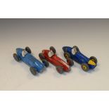 Three vintage Dinky toys diecast model vehicles comprising 231 Maserati , 234 Ferrari and 230 Talbot