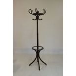 Stained beech bentwood coat stand