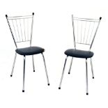 Pair of chrome tubular kitchen chairs