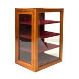 Mahogany framed table top display cabinet, 60cm wide
