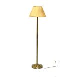 Brass finish standard lamp and matching pair of table lamps