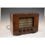 HMV walnut cased mains radio