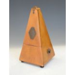 Maelzel French mahogany cased Metronome with brass makers plaque to front, 22cm high