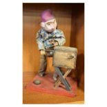 Monkey operated clockwork musical box