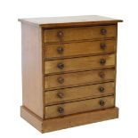 Early 20th Century pine table top collectors cabinet fitted six drawers, 38cm wide