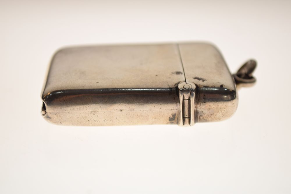 Victorian silver vesta case with hinged cover, Birmingham 1893, 0.8toz approx - Image 6 of 6