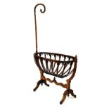 Victorian beech and bentwood framed child's rocking crib